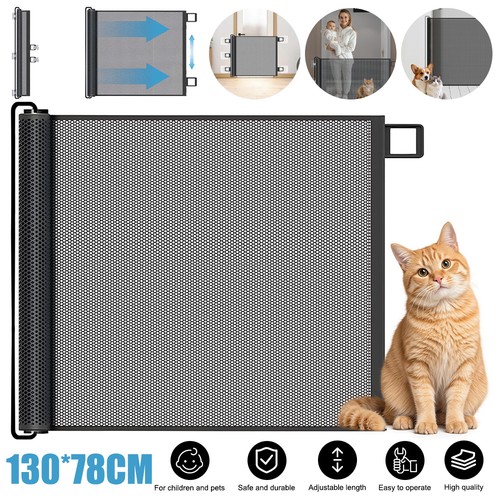 Dog gate 130 78cm retractable - dog,