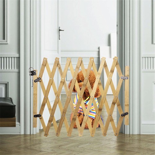Retractable wooden dog gate - retractable,
