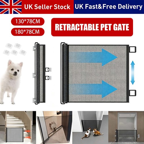 Retractable pet dog gate - retractable,